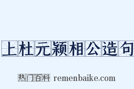 上杜元颖相公造句是什么意思的图片